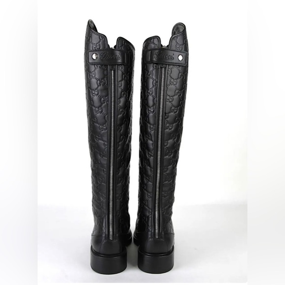 Gucci Black Monogram Riding Boots size 35 - Picture 3 of 9